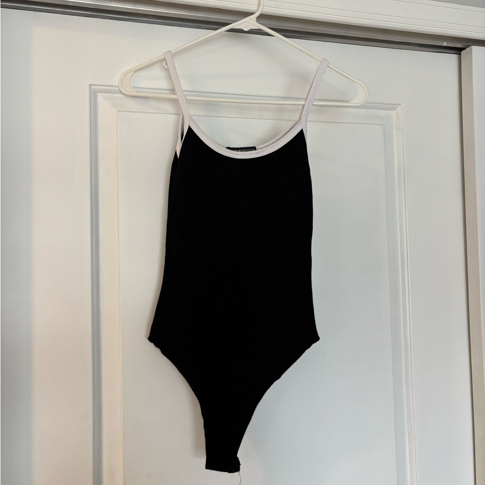 Brandy Melville Black and White Womens Bodysuit